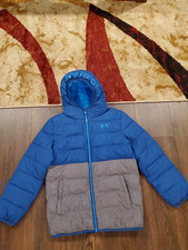 Boys Under Armour hooded puffer jacket sz youth M