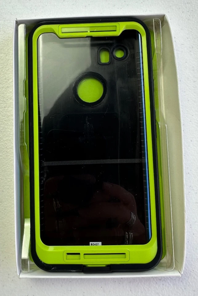 Funda para Google Pixel 2 XL - Negra y Verde | Impermeable | LifeProof Fre Series Foto 3 de 4