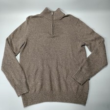 Sonoma Goods For Life 1/4 Zip Brown Pullover Long Sleeve Sweater Mens Size M