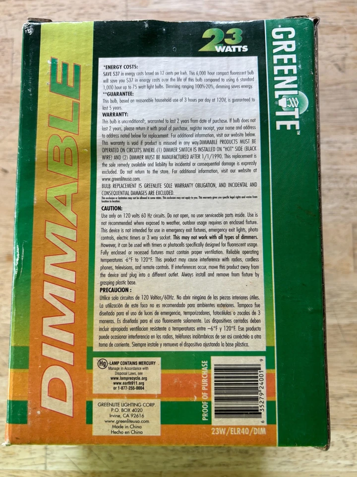 Greenlite Light Bulb - Dimmable - R40 - 23W - ELR40 - 960 Lumens - 6000 Hours - Image 2 of 4