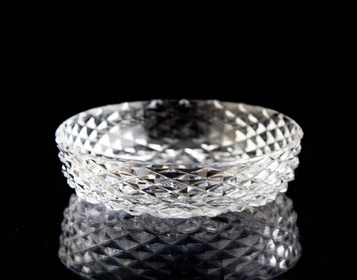 Waterford Vanity Round Jewelry Tray Trinket Dish Elegant Vintage Crystal Signed