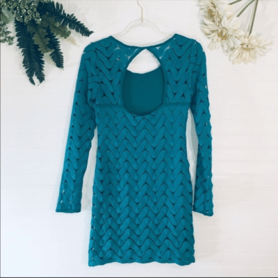 turquoise crochet mini dress Naomi Knit Mini Dress Turquoise