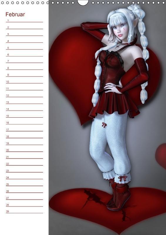 Thumbnail - Andrea Tiettje | Mädchen Manga Style (wandkalender Immerwährend Din A3