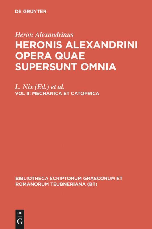 Mechanica Et Catoprica Heron Alexandrinus