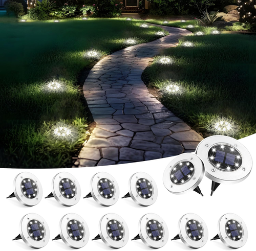 Solar Lights Outdoor Waterproof, 12 Pack Solar Ground Lights, Solar Garden Light - Picture 7 of 12