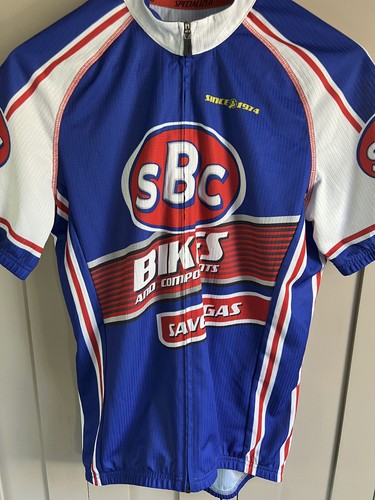 Specialized SBC Bikes men's cycle jersey | Blue/Red/White | Medium | Rare - Picture 3 of 7