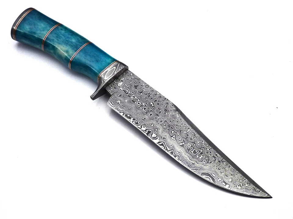 Sharp Survival Hunting Bowie Knife Camel Bone Handle 167 Damascus Steel Layers - image 4 of 4