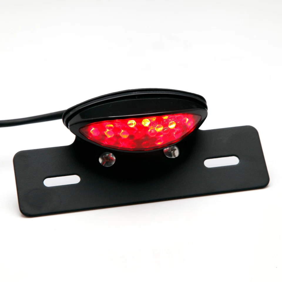 Soporte de matrícula integrado de luz trasera de freno bobber negra para motocicleta Foto 4 de 4