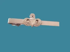 U.S MILITARY ARMY MASTER JUMP WINGS TIE BAR TIE TAC CLIP ON STYLE U.S.A MADE 