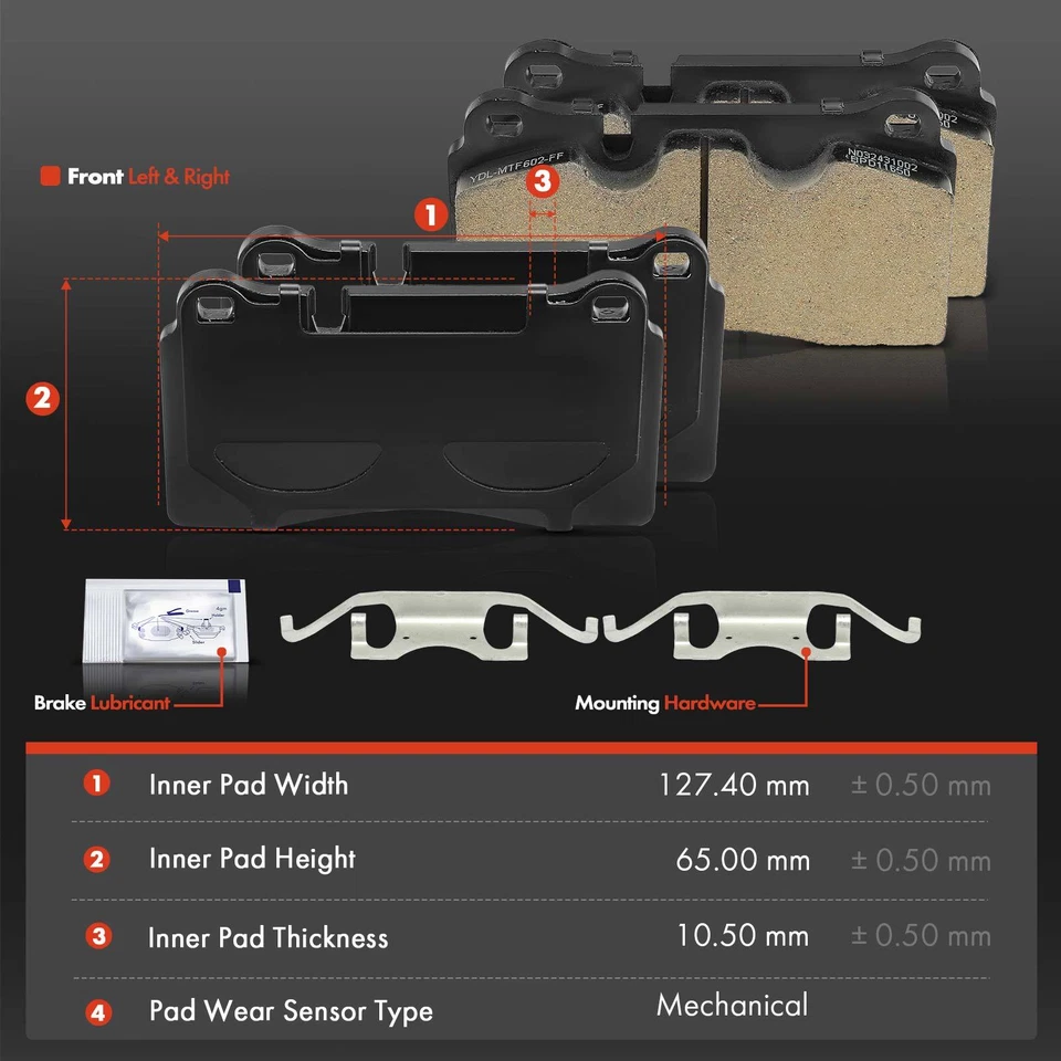 12x Rotores de disco laterales delanteros y traseros y pastillas de freno para Volkswagen Touareg 2011-2017 Foto 4 de 4