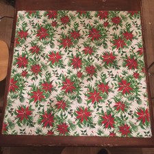 Christmas Poinsettia Flower Square Tablecloth