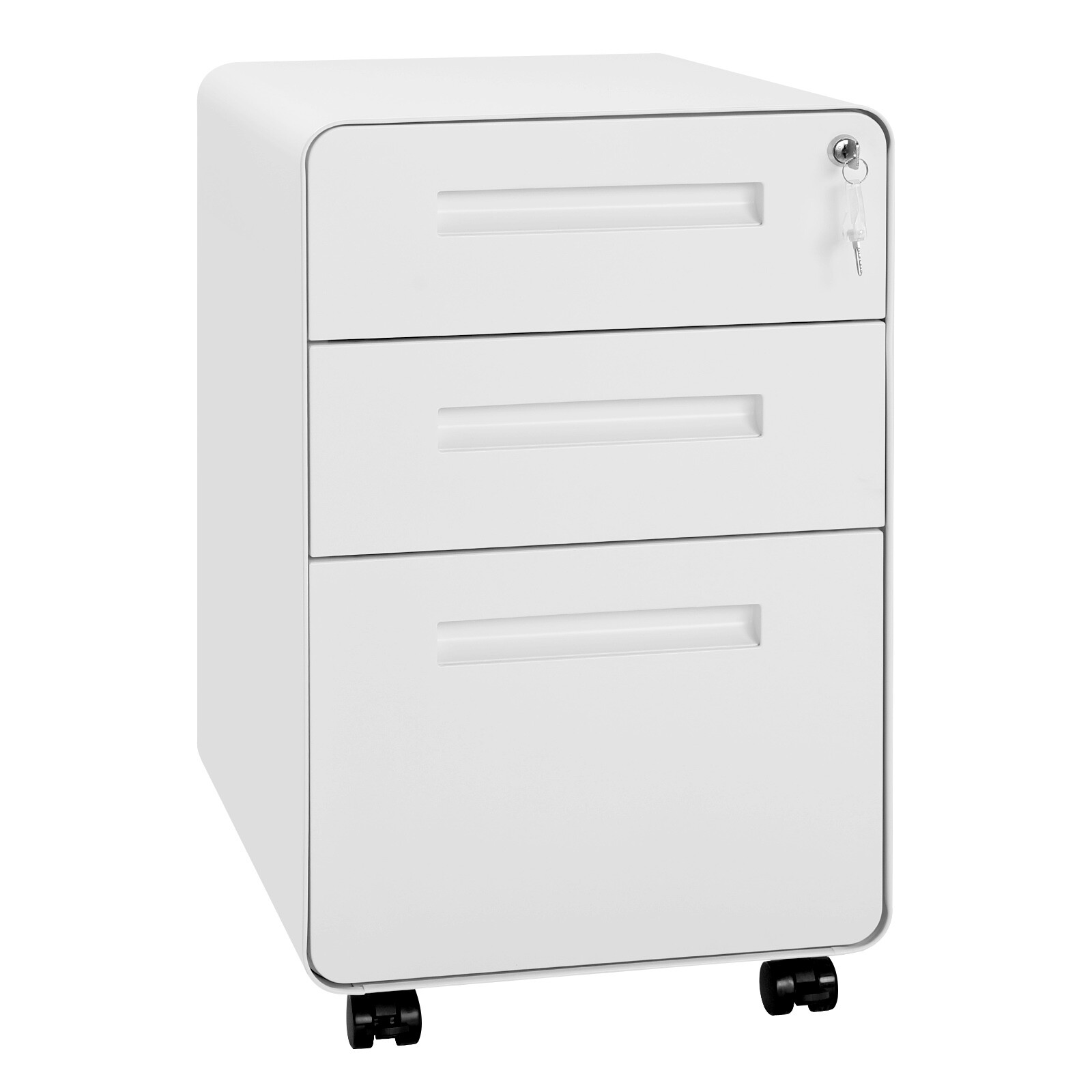 Carrello Porta Stampante WOLTU Con 3 Ripiani - Mobiletto Con Ruote Per Ufficio E Casa, 40x30x35cm, Bianco - Foto 4