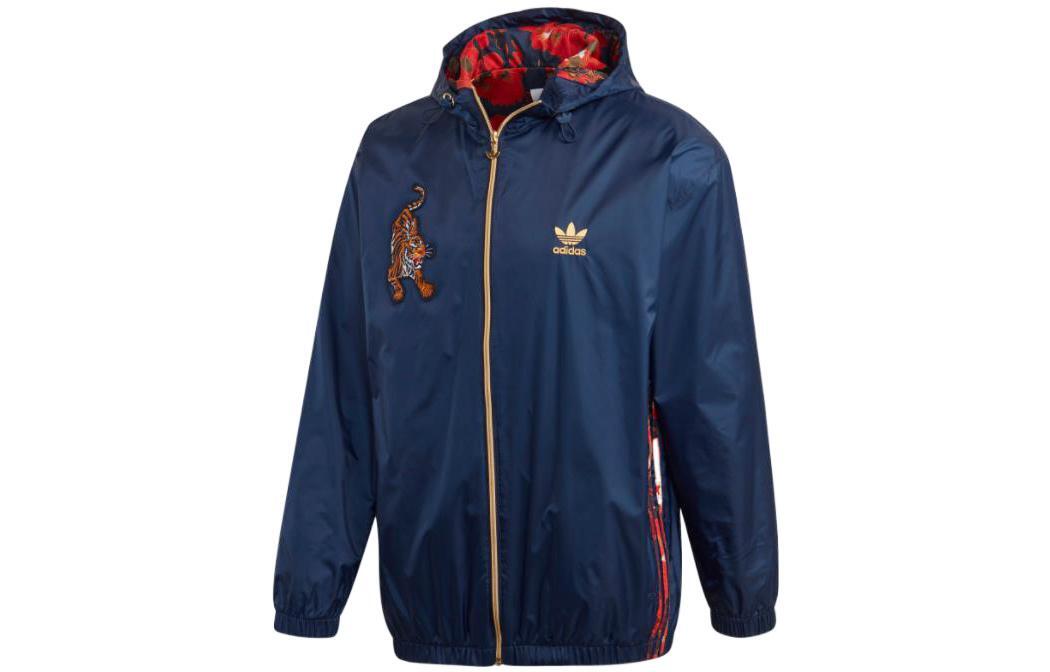 куртка с капюшоном на молнии с вышитым логотипом adidas Originals Trifoil Tiger