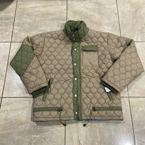 Theorywear Northern Lights Reversible Quilted Field Jacket Full Zip Snap Large - product listing photo