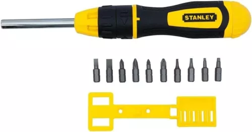*NEW* Stanley Multibit Ratchet Screwdriver + 10 Bits #0-68-010