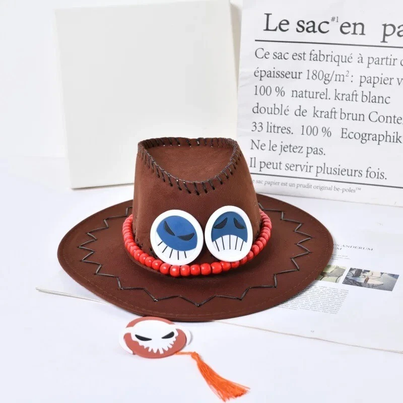 Gorra de una pieza D Ace Sombreros Juegos con disfraces Gamuza Sombrero de vaquero Hombres Mujeres Niños Piratas Foto 2 de 4