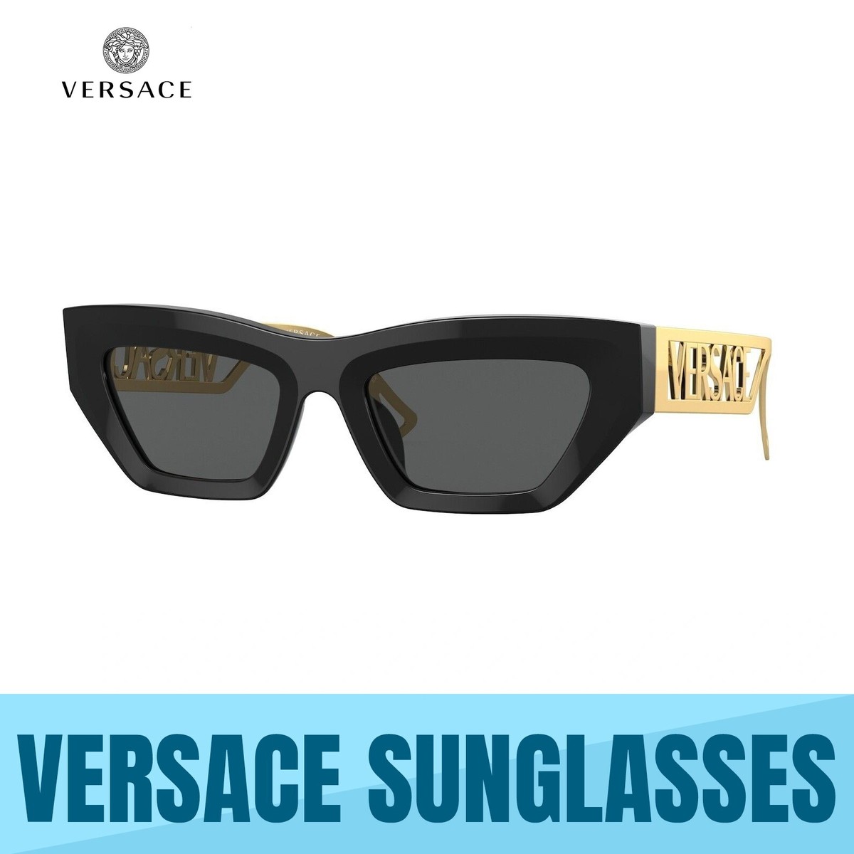 VERSACE VE4432U GB1/87 BLACK-DARK GREY LENS WOMEN display picture 3