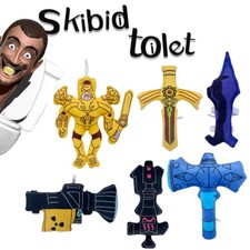 Skibidi Toilet Clock Man Weapon Drill Man Hammer Sword Plush Soft Toy Kids Gifts