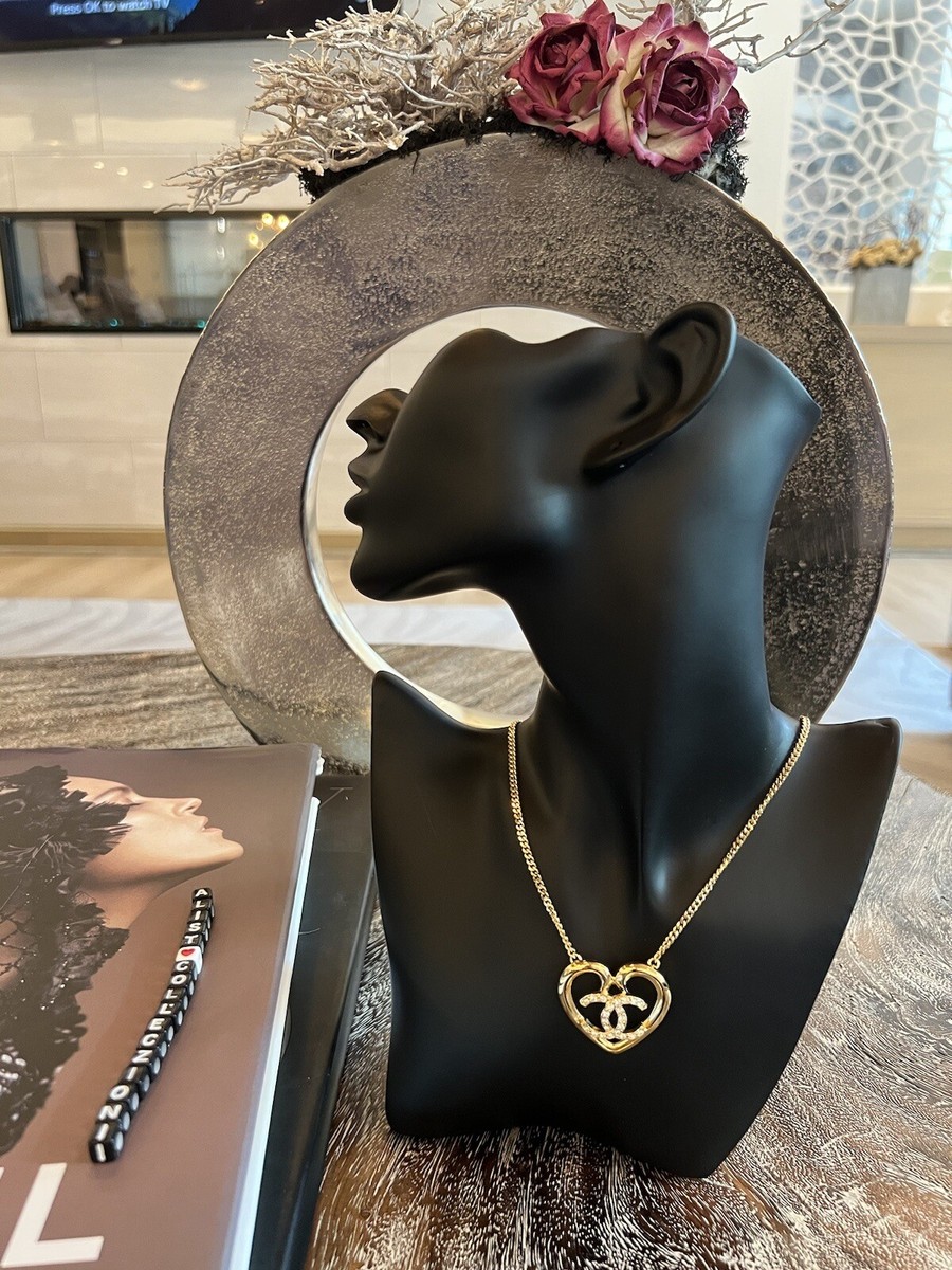 Chanel 23C Heart Gold Necklace with Crystals | eBay Chanel 23C Heart Gold Necklace with Crystals | eBay