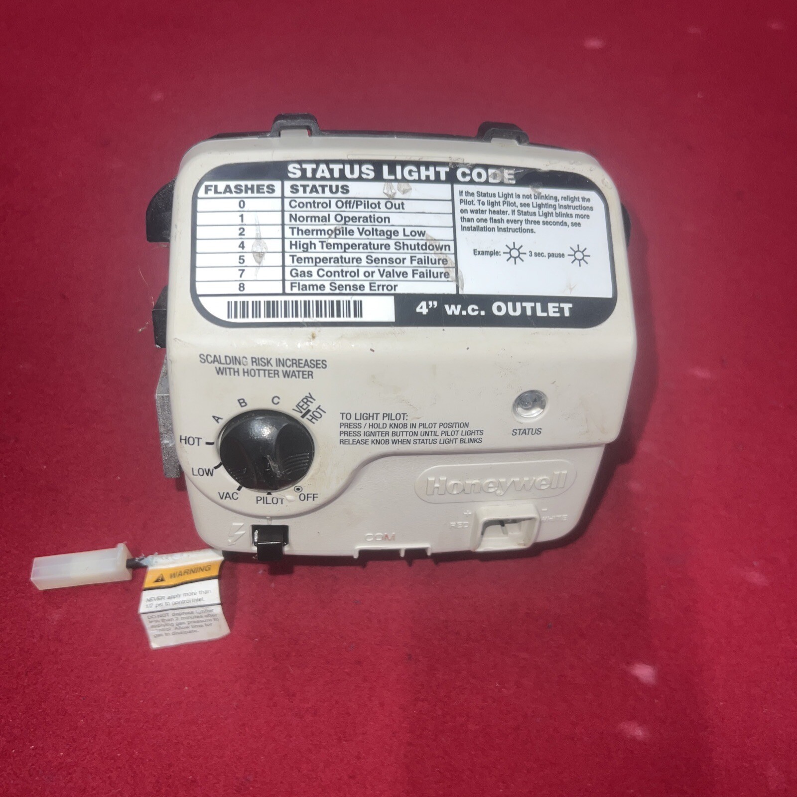 Honeywell Water Heater Gas Valve WV8840B1158 eBay