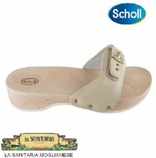 SCHOLL offener Holzsockel FISCH ABSATZ gepolstertes Lederband SAND co
