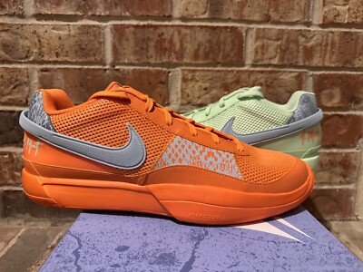New 15 Nike Ja 1 Mismatched Bright Mandarin Orange Green FQ4796