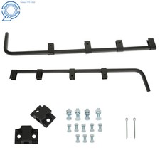 Black Straight Mud Flap Hanger 30 Heavy Duty Steel Set Semi Truck - Pair
