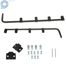 Black Straight Mud Flap Hanger 30" Heavy Duty Steel Set Semi Truck - Pair