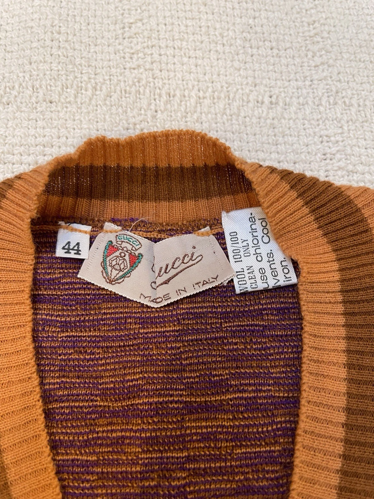 Vintage GUCCI maglione smanicato gilet golf taglia 44 GG testa di cavallo logo piccolo