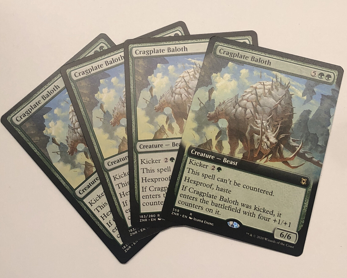 Cragplate Baloth 2x FOIL ZNR MTG Zendikar Rising Rare MINT green Cragplate Baloth 2x FOIL ZNR MTG Zendikar Rising Rare MINT green