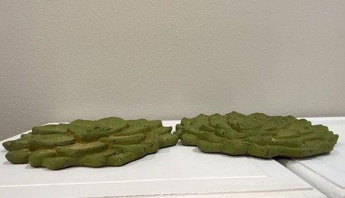 Vtg Napco Imports Distressed Green Succulent Plant Decorative Stepping Stone Set - Picture 8 of 9