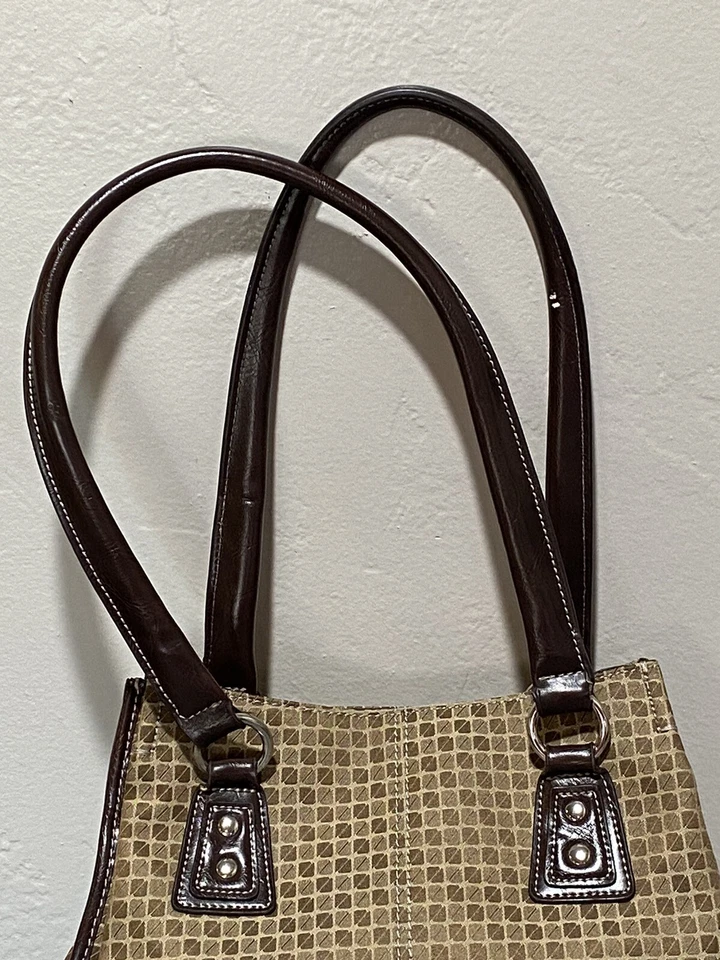 Сумочка Nine & Co. классический стиль коричневый материал корпус кожа двойная ручка работа - Изображение 4 из 4