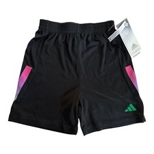 Adidas AeroReady Black Gradient Bold 3 Stripe Shorts Boy's Size 4 FREE SHIPPING 