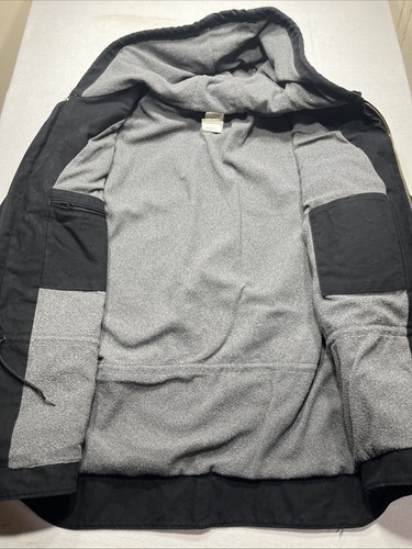 Men's XL Carhartt Jacket Black Duck Hooded Ridge Coat Fleece Lined C68 BLK - Picture 4 of 7