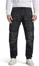 G-STAR RAW Men's 3D Straight Tapered Denim Cargo 30W x 32L, Worn in Black Moon