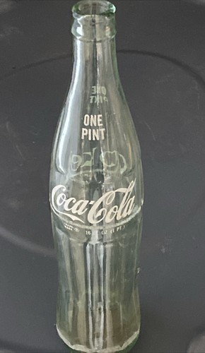 Vintage Coca Cola Coke Green Glass Bottle Tall 1 Pint 16 oz