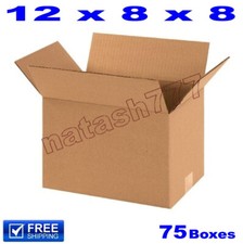 75 - 12x8x8 Cardboard Boxes Mailing Packing Shipping Moving Corrugated Carton