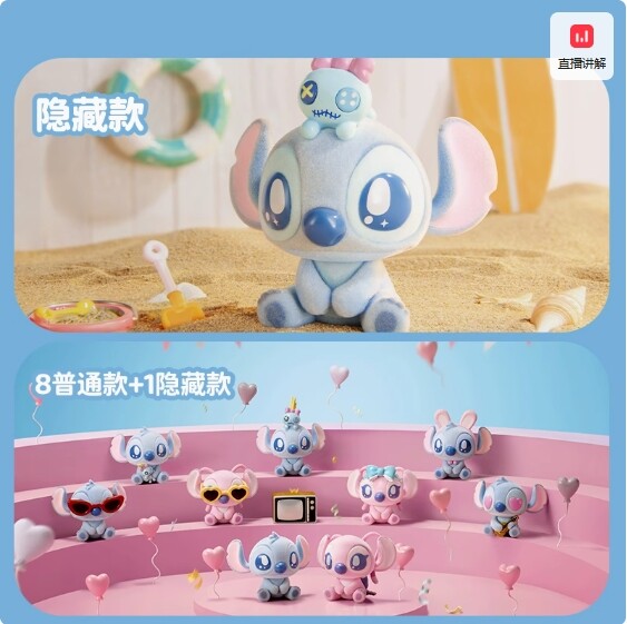 MINISO Disney Stitch Confession Series Flocking Blind Box Pendant