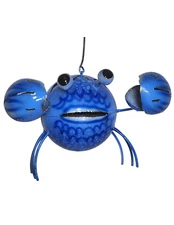 CRAB METAL CANDLE HOLDER NAUTICAL COASTAL HANG DECOR TROPICAL ISLAND MODERN