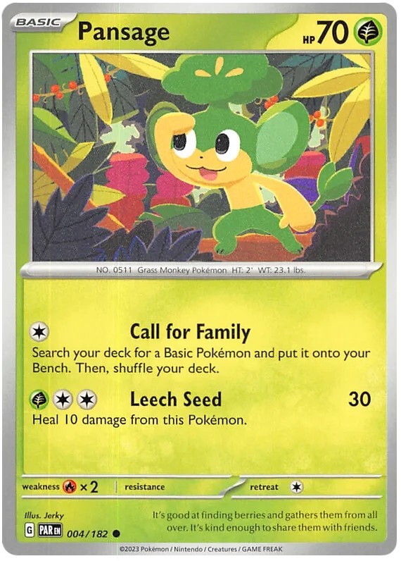 Pansage Pokemon TCG Card 004/182