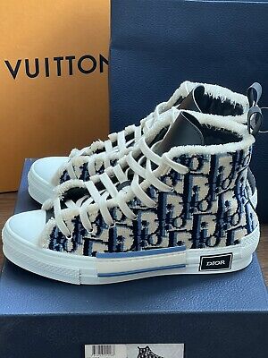 DIOR B23 HIGH-TOP SNEAKER. Beige, Black and Navy Blue Dior Oblique Tapestry  