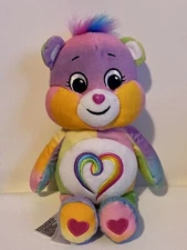 Basic Fun Care Bears Rainbow Heart Bear Plush 10”