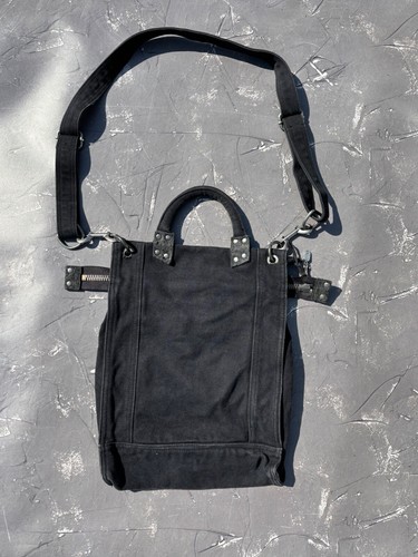 Vintage Diesel Avant Garde Crossbody Canvas Bag Black ONE SIZE - Picture 8 of 9