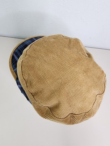 Grace hats womens one size corduroy w/ plaid brim stretch back brown blue hat - Picture 7 of 13