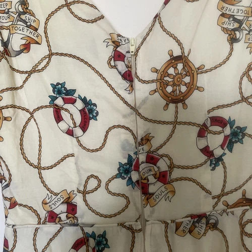 Dangerfield Revival Size 6 Keep Your Ship Together  Rockabilly Fit + Flare Dress - Picture 6 of 9