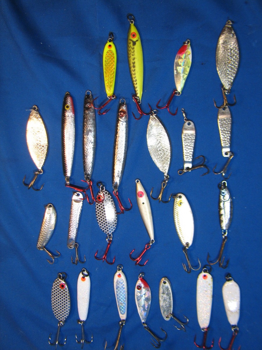 24 Asst. Jigggin' Spoons Sidewinder Mr Champ Manns Hopkins