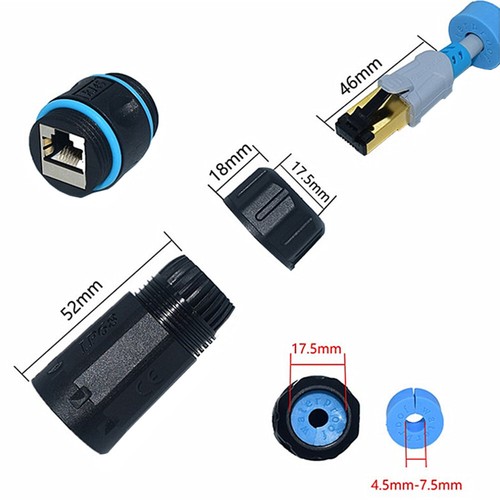 Connecteur LAN femelle vers femelle blindé Gigabit RJ45 Cat6 étanche IP68 neuf - Photo 8/10