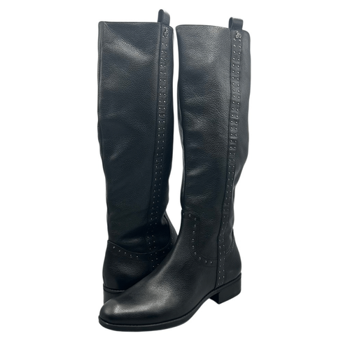 Sam Edelman Womens Prina Black Leather Knee High Riding Boots Studded Size 9 - Picture 2 of 13