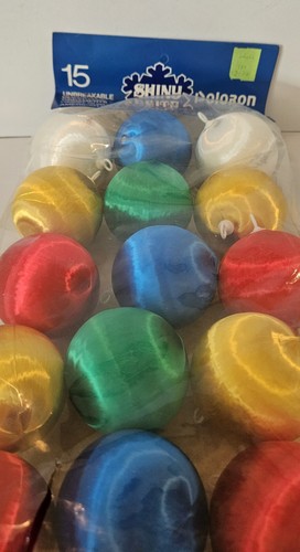 VTG Shiny Brite Satin Silk Unbreakable Decorative Ball Ornaments. 3.5" Colored. - Picture 3 of 6