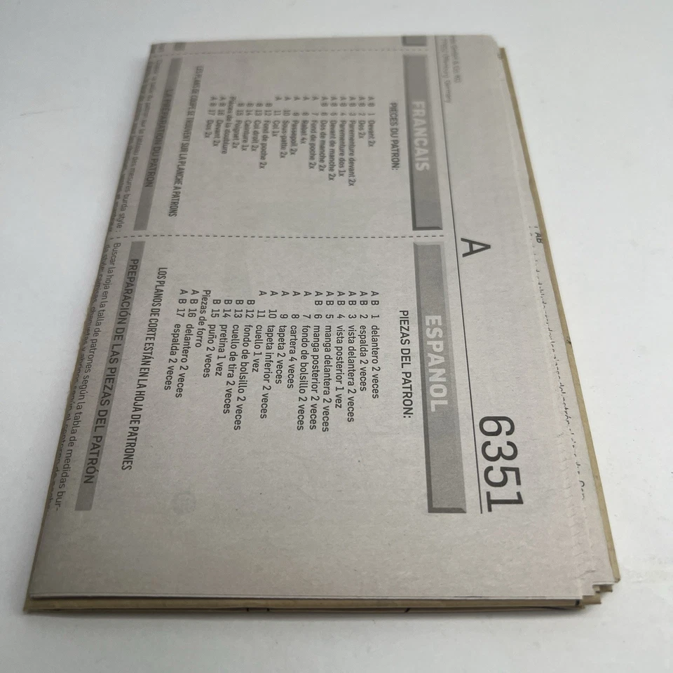 Burda Sewing Pattern 6351 Mens Jacket Sewing Pattern Size US 36-46 EUR 46-56 - Image 3 of 4